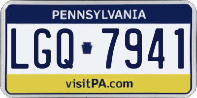 PA license plate LGQ7941