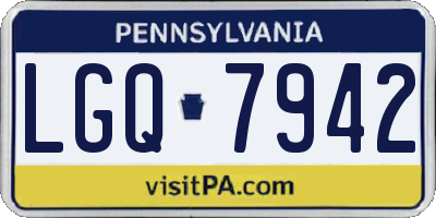 PA license plate LGQ7942