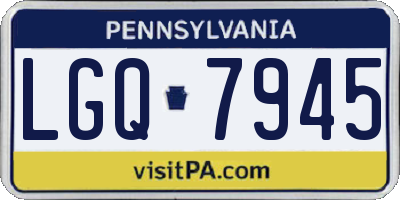 PA license plate LGQ7945