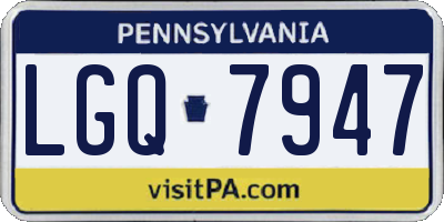 PA license plate LGQ7947