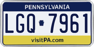 PA license plate LGQ7961