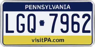 PA license plate LGQ7962