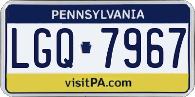 PA license plate LGQ7967