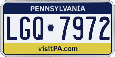 PA license plate LGQ7972