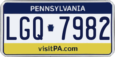 PA license plate LGQ7982