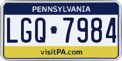 PA license plate LGQ7984