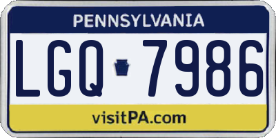 PA license plate LGQ7986