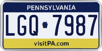 PA license plate LGQ7987