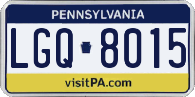 PA license plate LGQ8015
