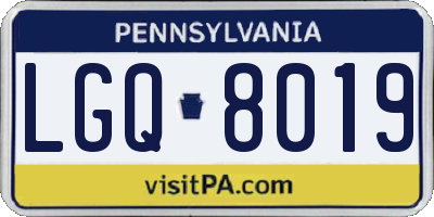 PA license plate LGQ8019