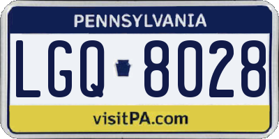 PA license plate LGQ8028