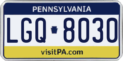 PA license plate LGQ8030