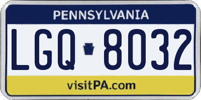 PA license plate LGQ8032
