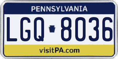 PA license plate LGQ8036