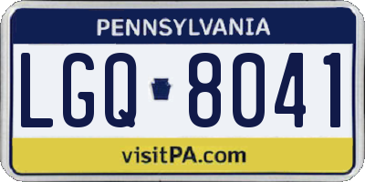 PA license plate LGQ8041