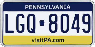 PA license plate LGQ8049