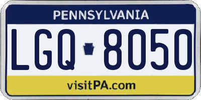 PA license plate LGQ8050