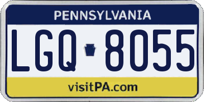 PA license plate LGQ8055