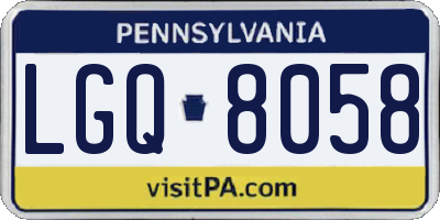 PA license plate LGQ8058