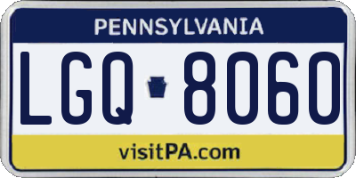 PA license plate LGQ8060