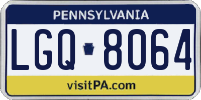 PA license plate LGQ8064