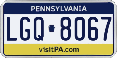 PA license plate LGQ8067