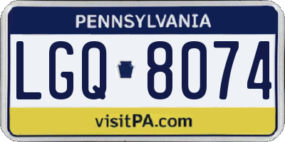 PA license plate LGQ8074