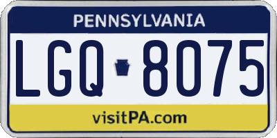 PA license plate LGQ8075