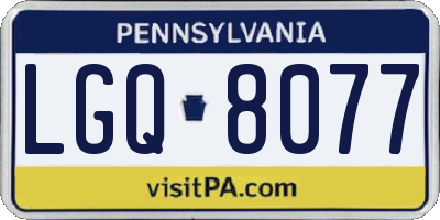 PA license plate LGQ8077