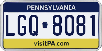 PA license plate LGQ8081