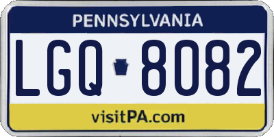 PA license plate LGQ8082