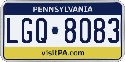PA license plate LGQ8083