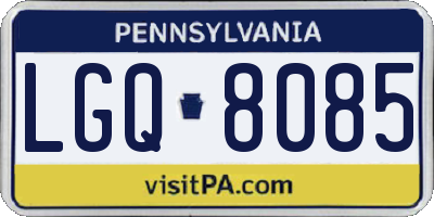 PA license plate LGQ8085