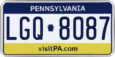 PA license plate LGQ8087