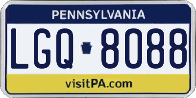 PA license plate LGQ8088