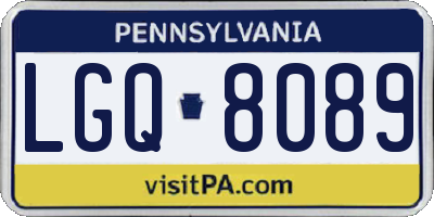 PA license plate LGQ8089