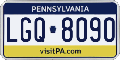 PA license plate LGQ8090