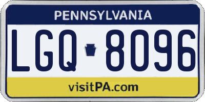 PA license plate LGQ8096