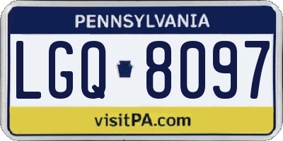 PA license plate LGQ8097