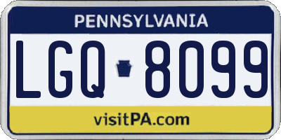 PA license plate LGQ8099