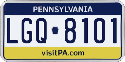 PA license plate LGQ8101