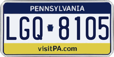 PA license plate LGQ8105