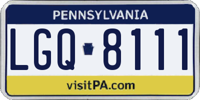 PA license plate LGQ8111