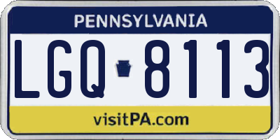PA license plate LGQ8113