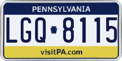PA license plate LGQ8115