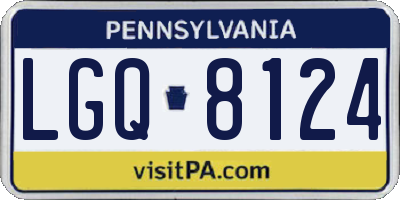 PA license plate LGQ8124
