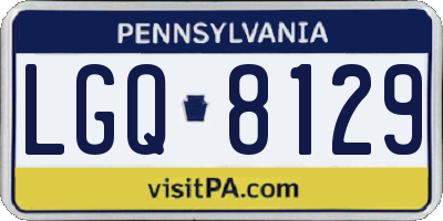 PA license plate LGQ8129
