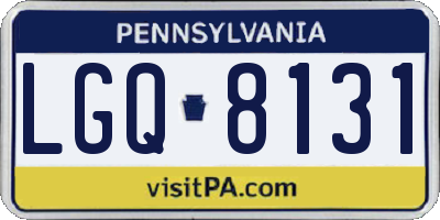 PA license plate LGQ8131