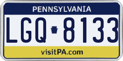 PA license plate LGQ8133