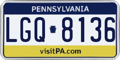 PA license plate LGQ8136